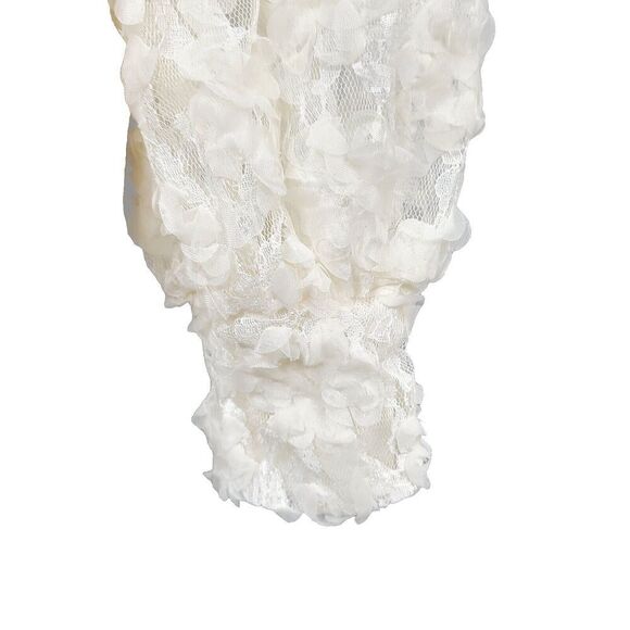 NEW Grace & Emma Top M Cream Ribbed Knit Lace Sleeve Pullover Relaxed Fit Blouse - Picture 4 of 12